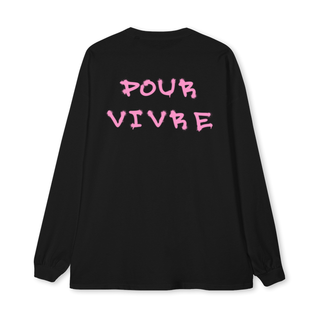 POURVIVREPAINTBS_LS Black Oversized LS Tee