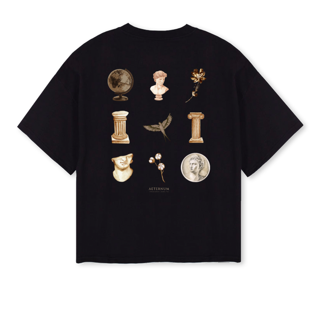 ARCHIVE AETERNUM D_BOXY Black Oversized Boxy Tee.