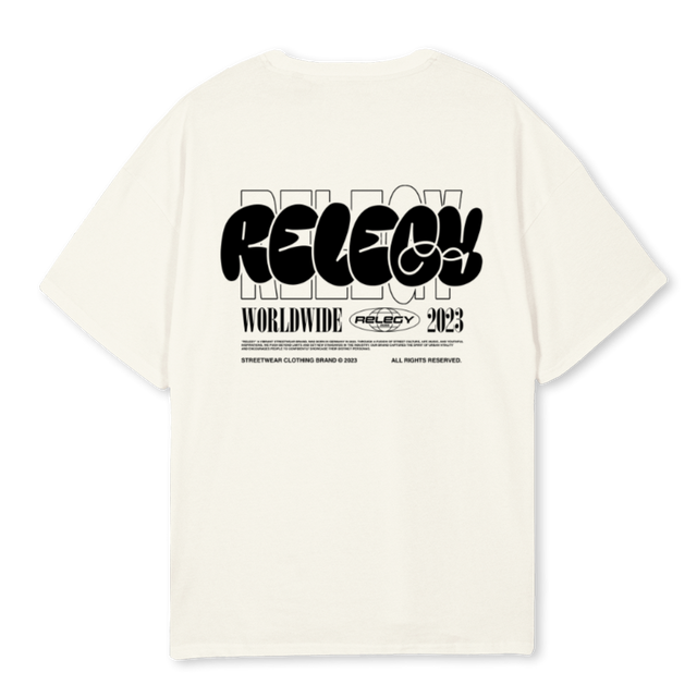 WORLDWIDE Cream Oversized Tee.