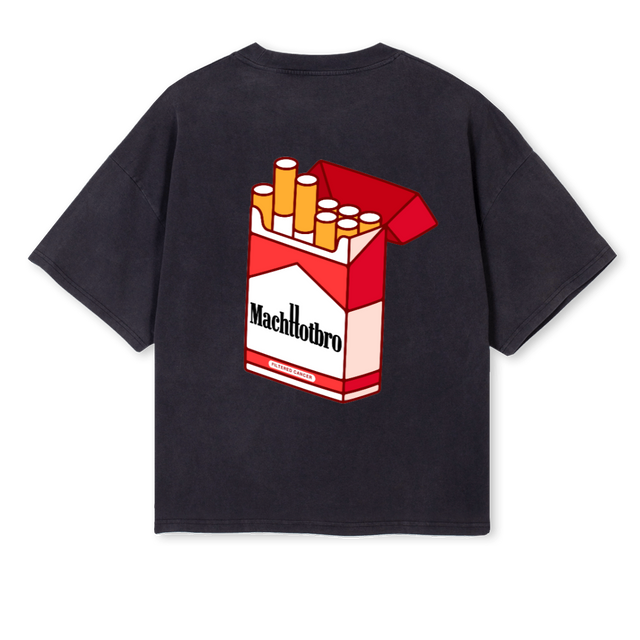 MACHTTOTBRO Vintage Black Oversized Boxy Tee.