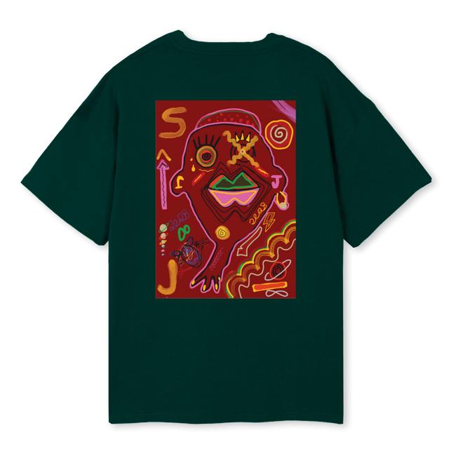 WZDM ABSTRKTUS_WG Wild Green Oversized Tee.