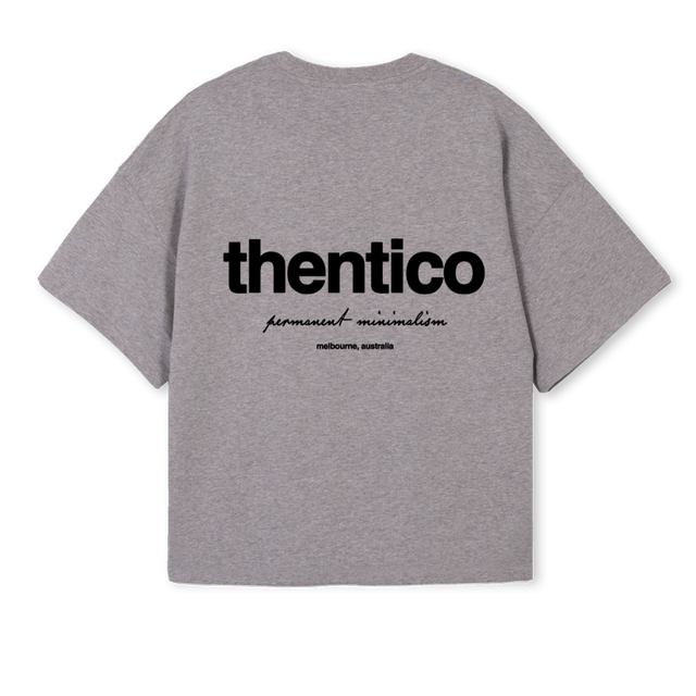 THENTIC_OSBTEE_B Grey Marl Oversized Boxy Tee.