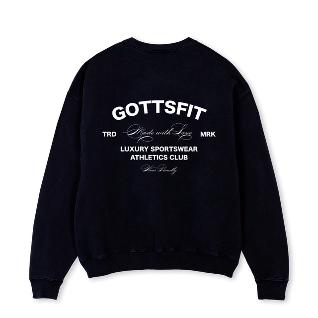 WINTER Black Oversized Crewneck Sweater.