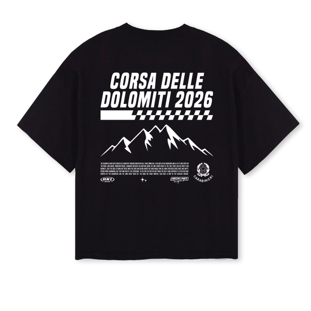 HL DOLOMITENRUN_BOXY Black Oversized Boxy Tee.