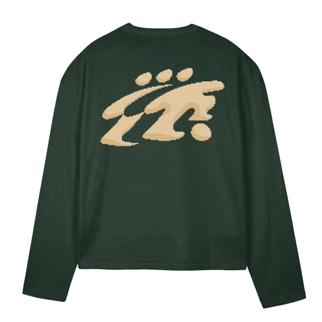 QUATRETROISTROIS_WG Wild Green Oversized Boxy LS Tee.