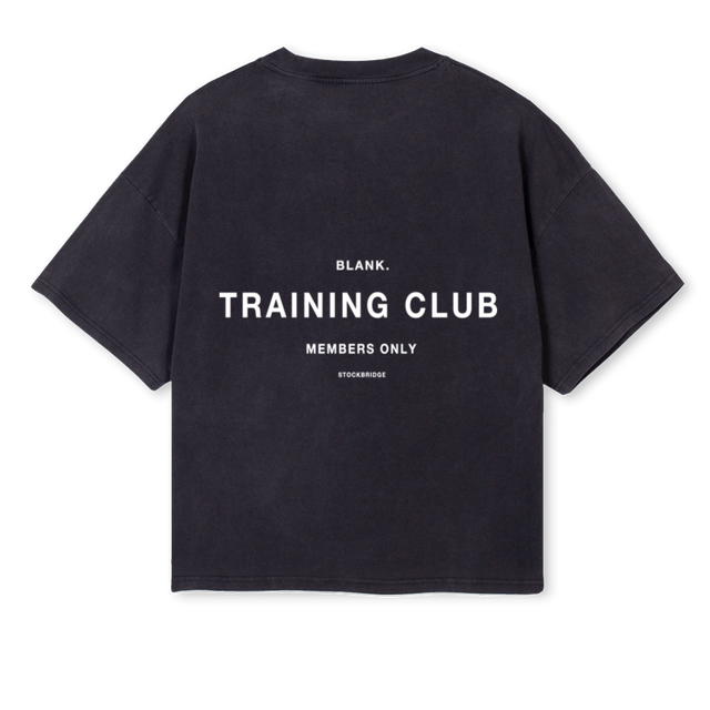 BTRANINGCLUB.WH Vintage Black Oversized Boxy Tee.