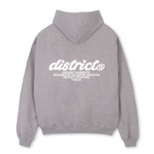 PRIMARYLOGOHOODIE_G Grey Marl Oversized Hoodie