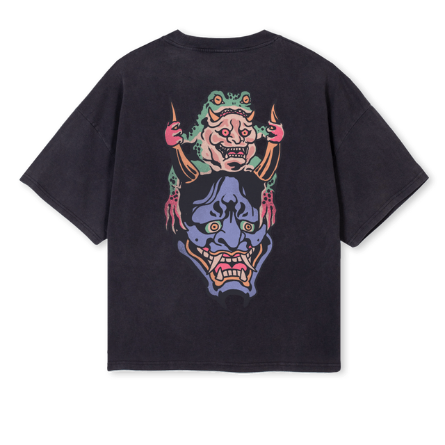 HANNYA Vintage Black Oversized Boxy Tee.