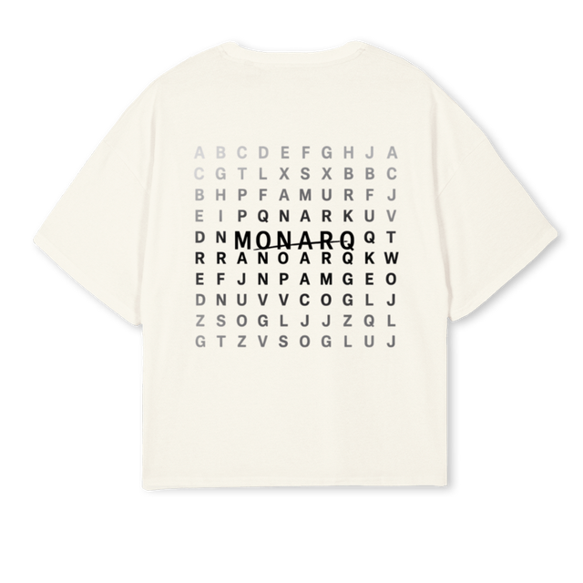 MQSAMPLEQUATRO Cream Oversized Boxy Tee.