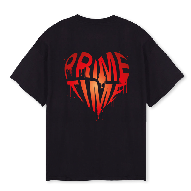 PRIMETIME Black Oversized Tee