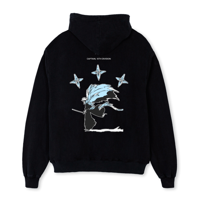 CAPTAIN TENTH DIV_B Black Oversized Hoodie.