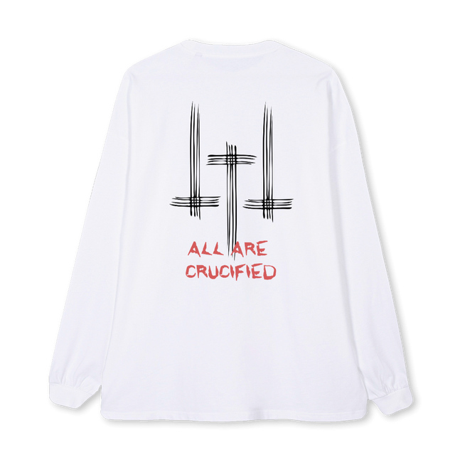 CRUCIFIED White Oversized LS Tee.