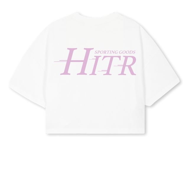 HSG LILAC WOMENS White Cropped Oversized Tee.