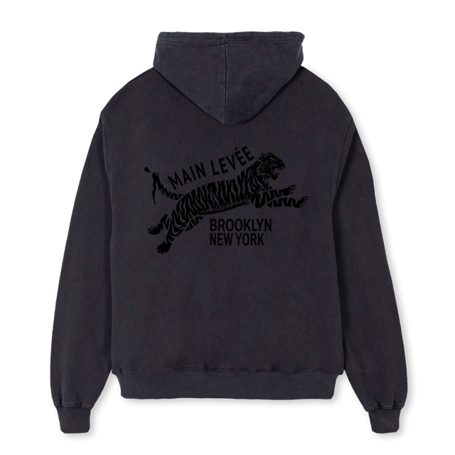 BKTIGER_VB Vintage Black Oversized Zipped Hoodie