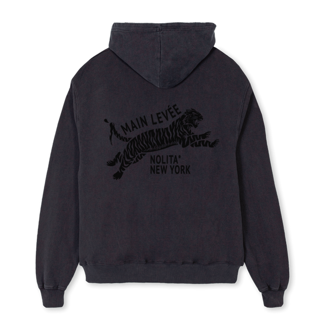 NOLITATIGER_VBZ Vintage Black Oversized Zipped Hoodie.
