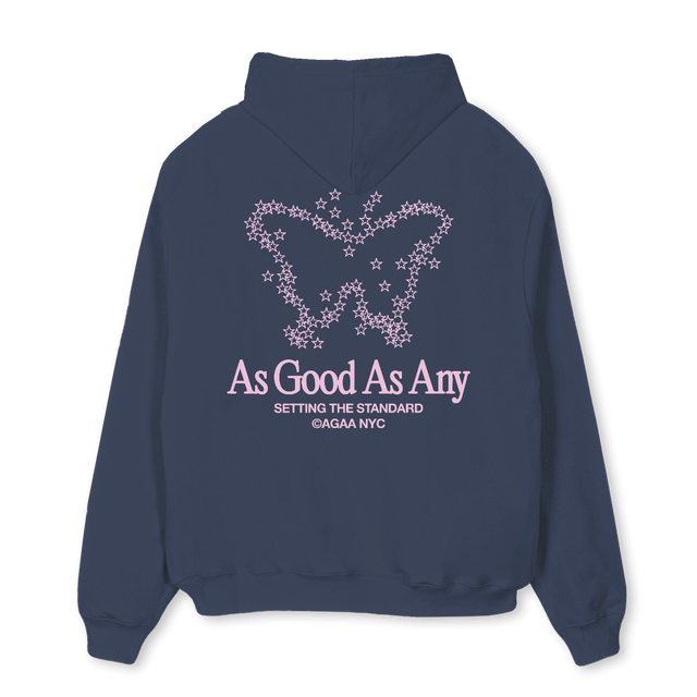 AGAACOSMICBUTTERFLY_PPN Navy Blue Oversized Hoodie.