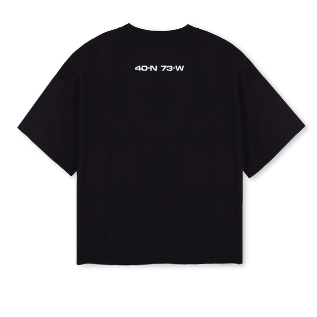 PRAY FOR MADUSA_B Black Oversized Boxy Tee