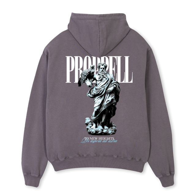 GOD OF SKIES_PG Pigment Grey Oversized Hoodie.