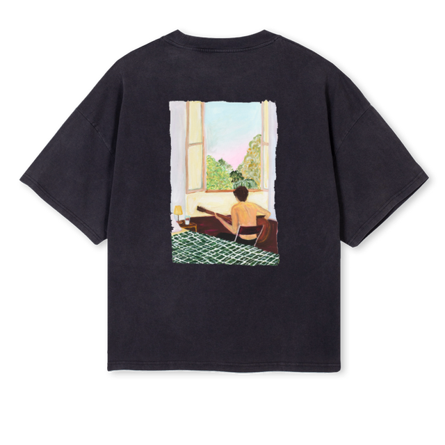 TIMJUBLACK_BOXY Vintage Black Oversized Boxy Tee