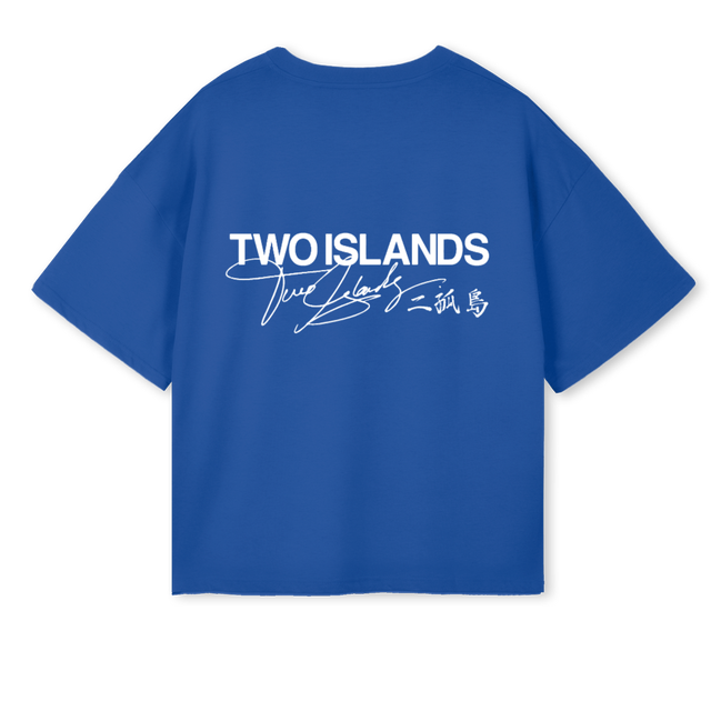 TIBLACKSIGLOGO Cobalt Blue Oversized Boxy Tee.