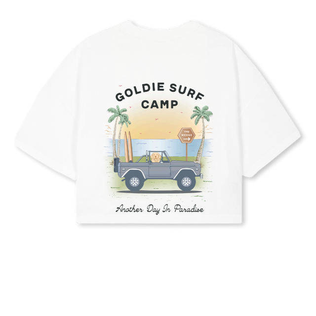 GOLDIECROPTOPSIZESML_W White Cropped Oversized Tee