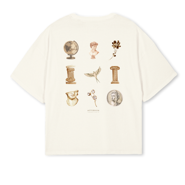 ARCHIVE AETERNUM L_BOXY Cream Oversized Boxy Tee.