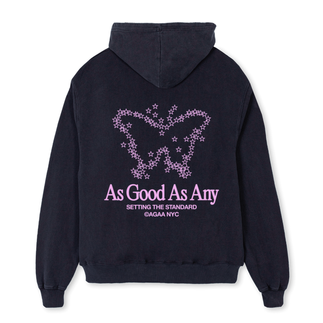 AGAACOSMICBUTTERFLY_VB Vintage Black Oversized Hoodie.