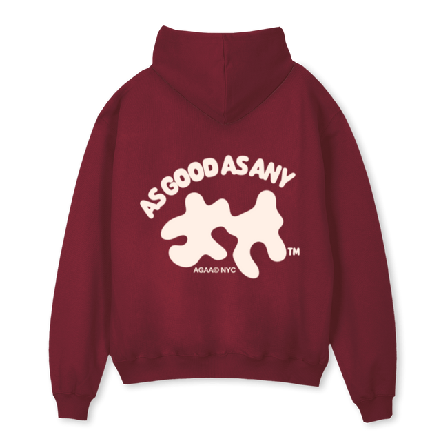 AGAAPUZZLE_B Burgundy Oversized Hoodie