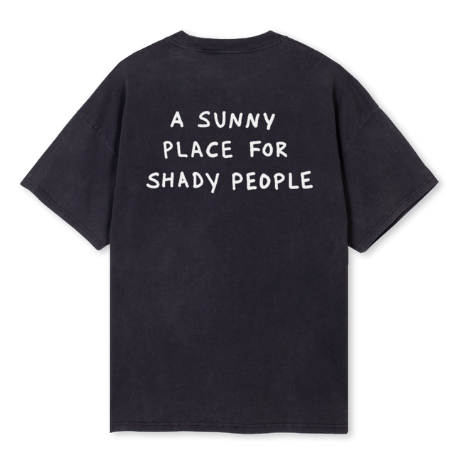 SUNNY PLACE Vintage Black Oversized Tee.