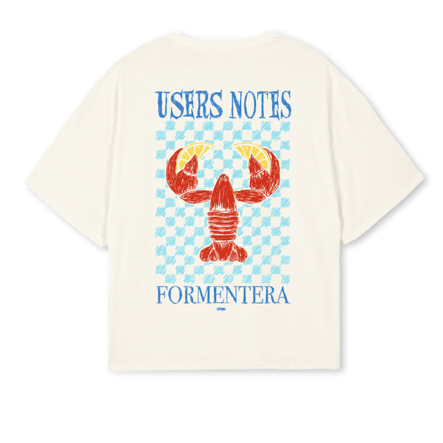 FORMENTERA Cream Oversized Boxy Tee.