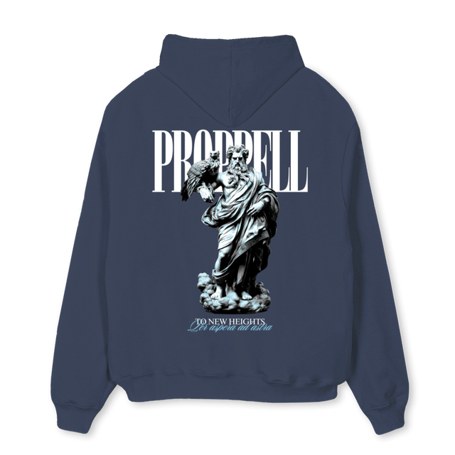 GOD OF SKIES_NAVY Navy Blue Oversized Hoodie