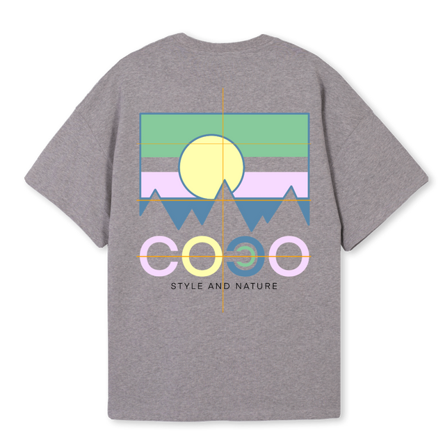 MONTAÑAS Grey Marl Oversized Tee.