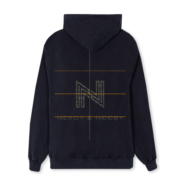 NERDYNOOBYBLACK Vintage Black Regular Hoodie.
