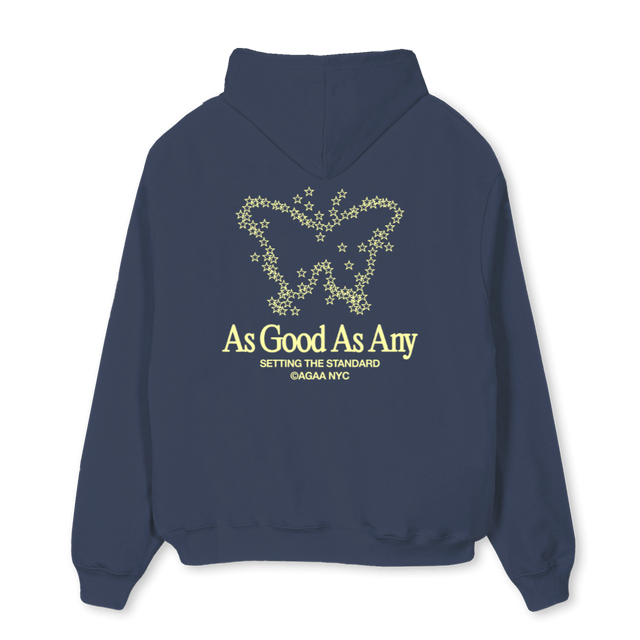 AGAACOSMICBUTTERFLY_N Navy Blue Oversized Hoodie.