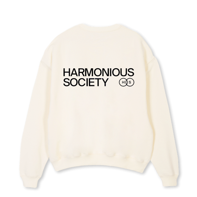 CREWGREYHS Cream Oversized Crewneck Sweater.