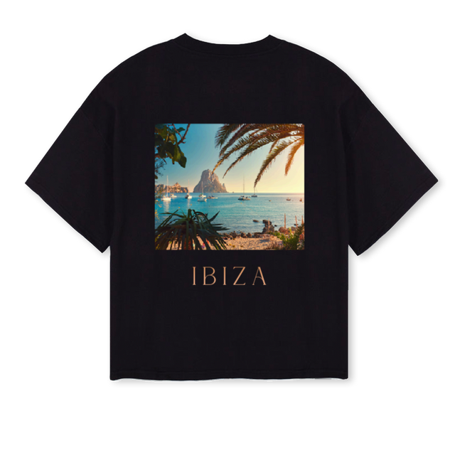 HUSH IBIZ_B Black Oversized Boxy Tee
