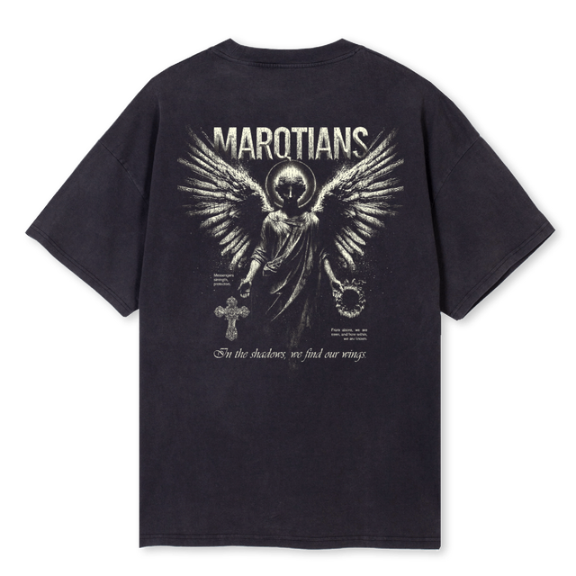 MARQTIANS Vintage Black Oversized Tee.