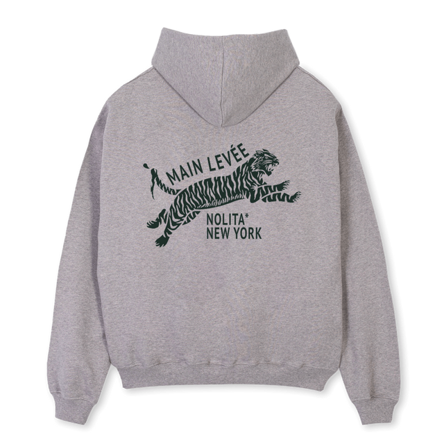 AMLCHINATOWNTIGER_G Grey Marl Oversized Hoodie.