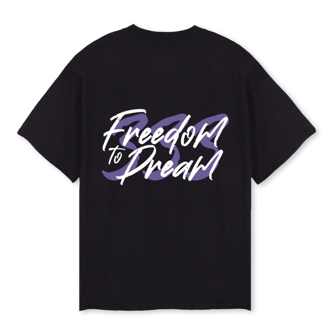 FTDOVSZ ULTRA VIOLET Black Oversized Tee.