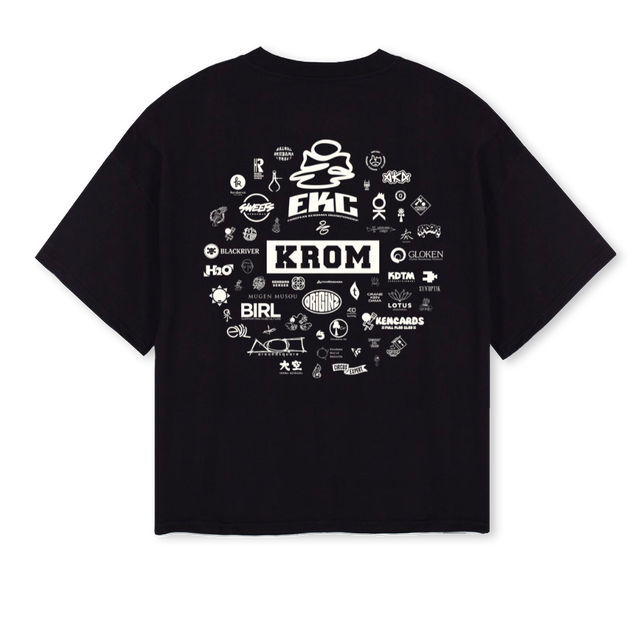 EKCTWENTYSIX_ B Black Oversized Boxy Tee.