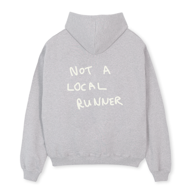 NOTALORUNNERHOODIEBR Light Grey Marl Oversized Hoodie.