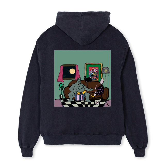 SURFCOUCH WZDMWZGY Vintage Black Oversized Hoodie.