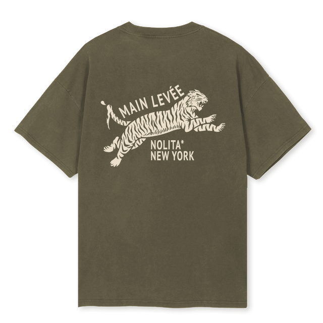 AMLCHINATOWNTIGER _VO Vintage Olive Oversized Tee