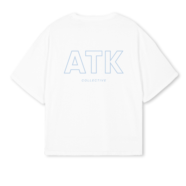 WHITEBLUE White Oversized Boxy Tee.