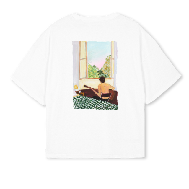 TIMJUWHITE_BOXY White Oversized Boxy Tee
