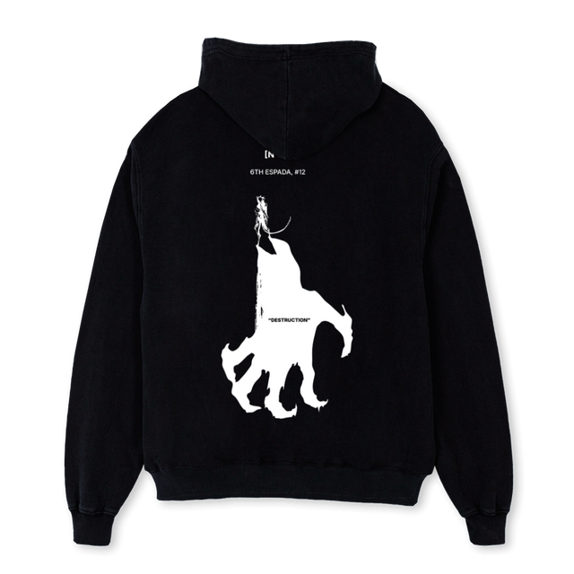 SIXTH ESPADA_B Black Oversized Hoodie.