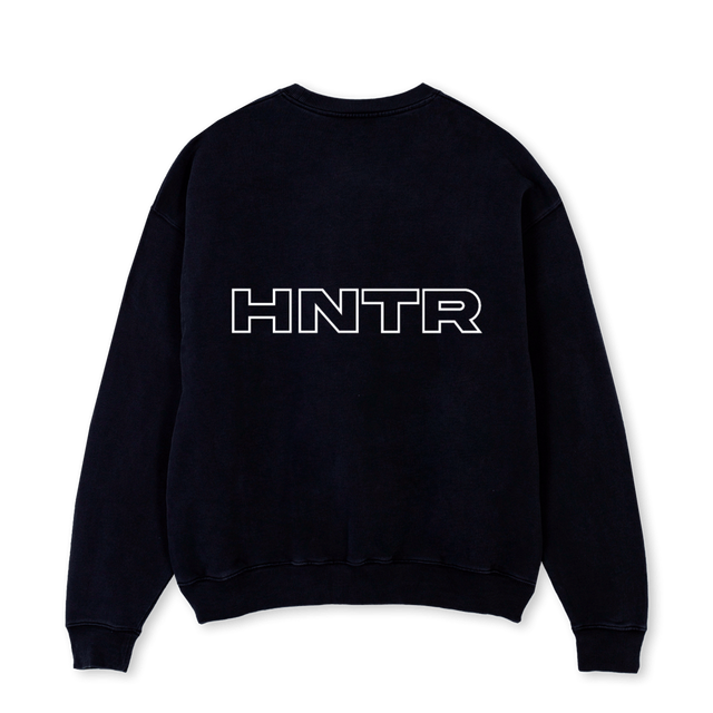 BASEANDLINE OSC Black Oversized Crewneck Sweater.
