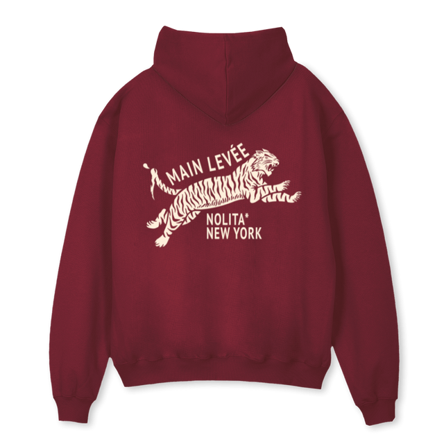 AMLMELTEDTIGER_B2 Burgundy Oversized Hoodie.