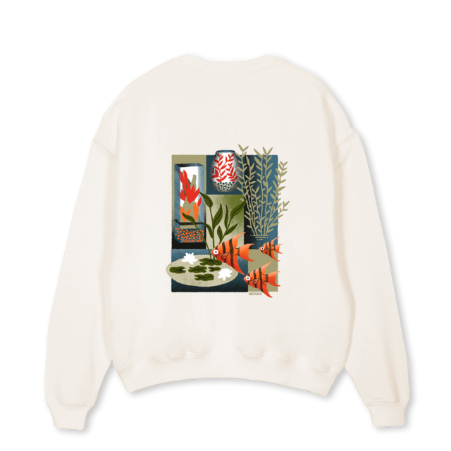 HOODIEMIZUKESTORE_VW White Oversized Crewneck Sweater