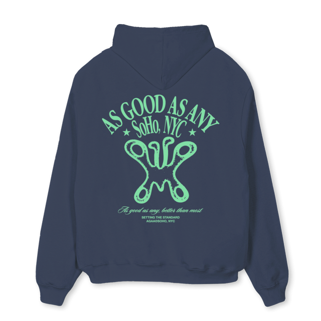 AAABUTTERFLY_N Navy Blue Oversized Hoodie